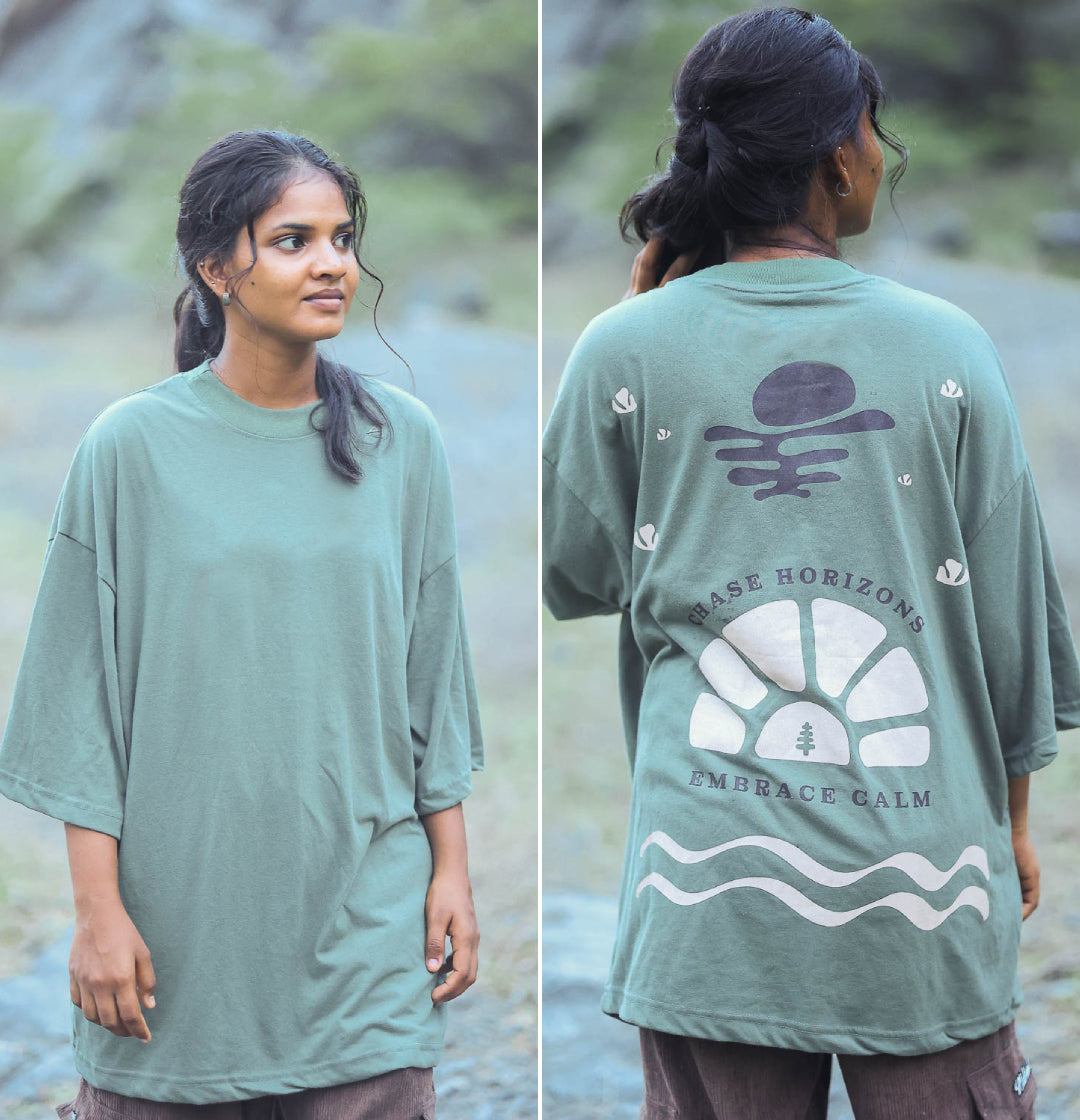 Oversized tshirt - Chase Horizons, Embrace calm