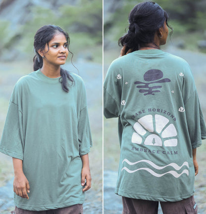 Oversized tshirt - Chase Horizons, Embrace calm